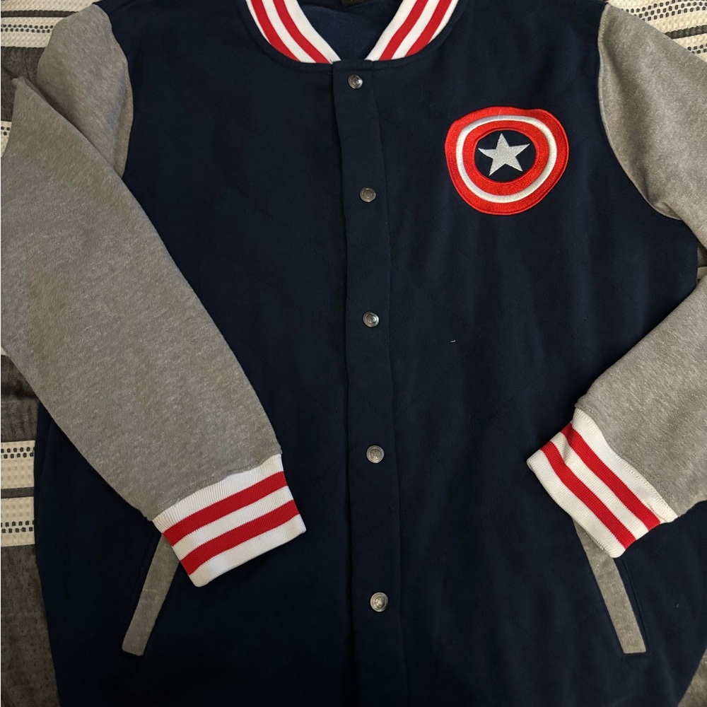 Marvel Captain America Jacket with Red I and White Accents